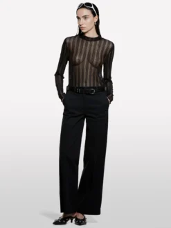 Pantaloni wide fit neri