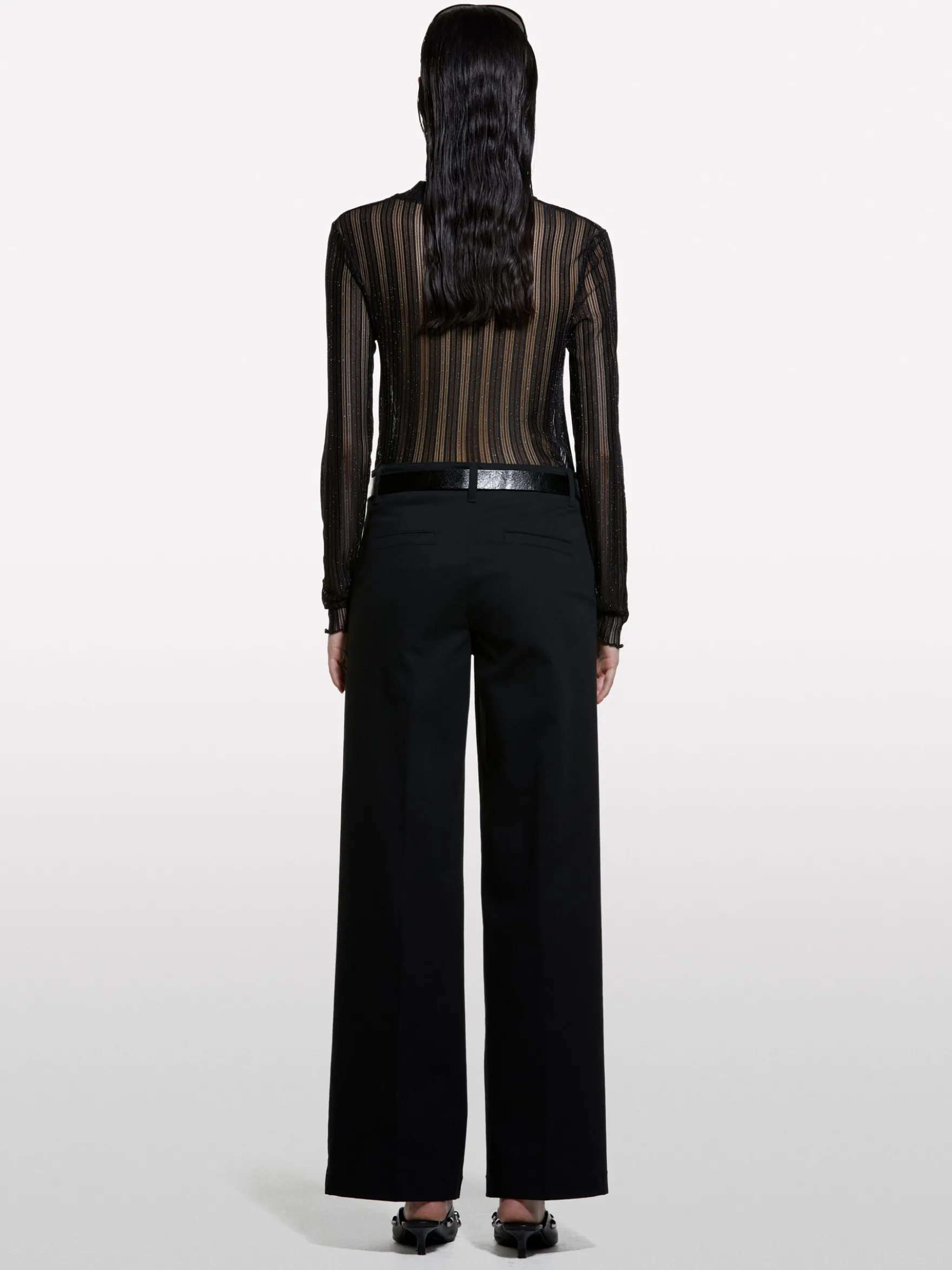 Pantaloni wide fit neri