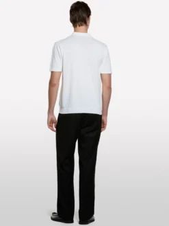 Polo in maglia bianco panna