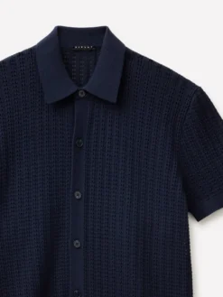 Polo in maglia traforata