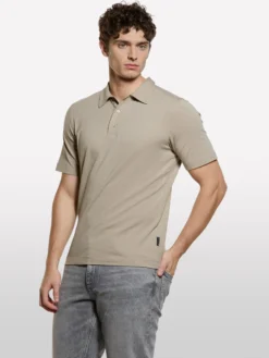 Polo slim fit cammello