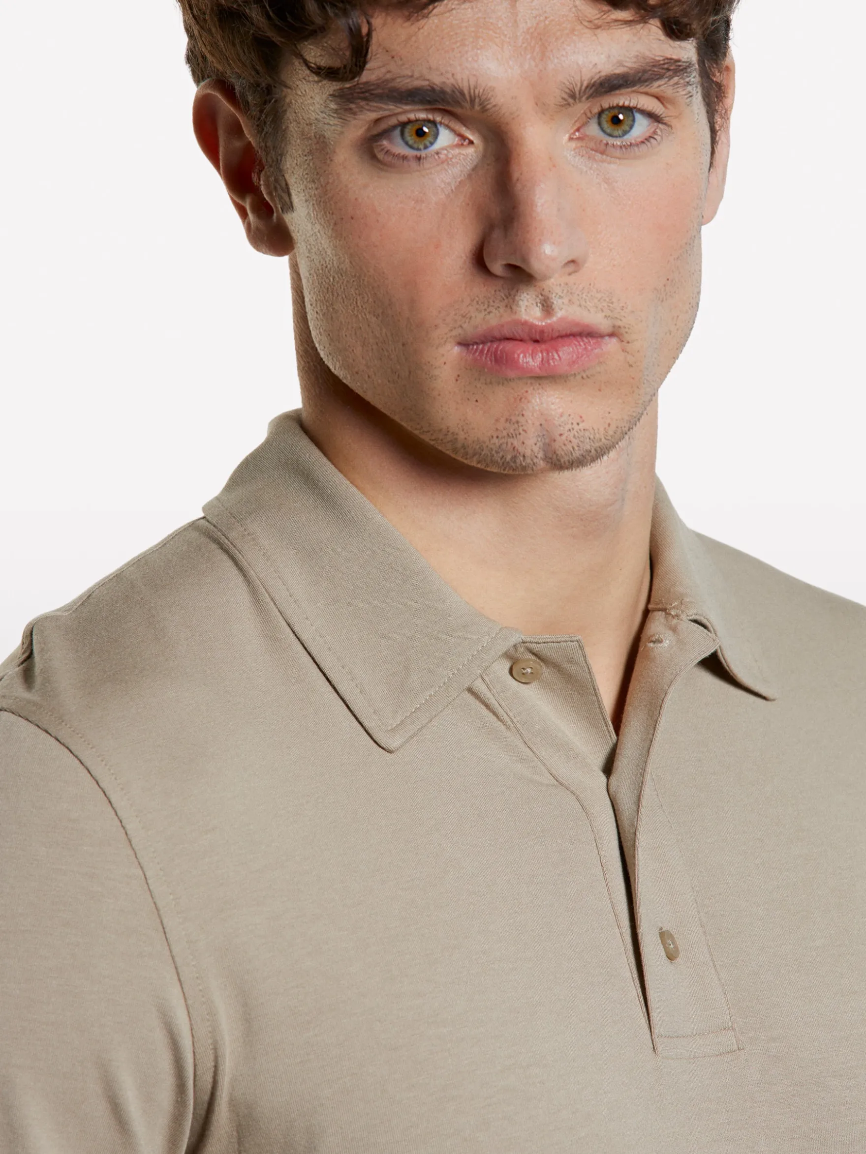 Polo slim fit cammello