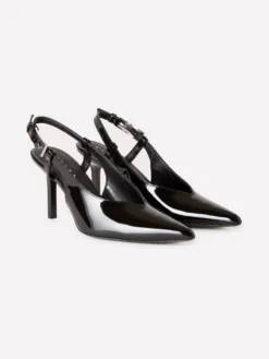 Slingback 100% pelle verniciata