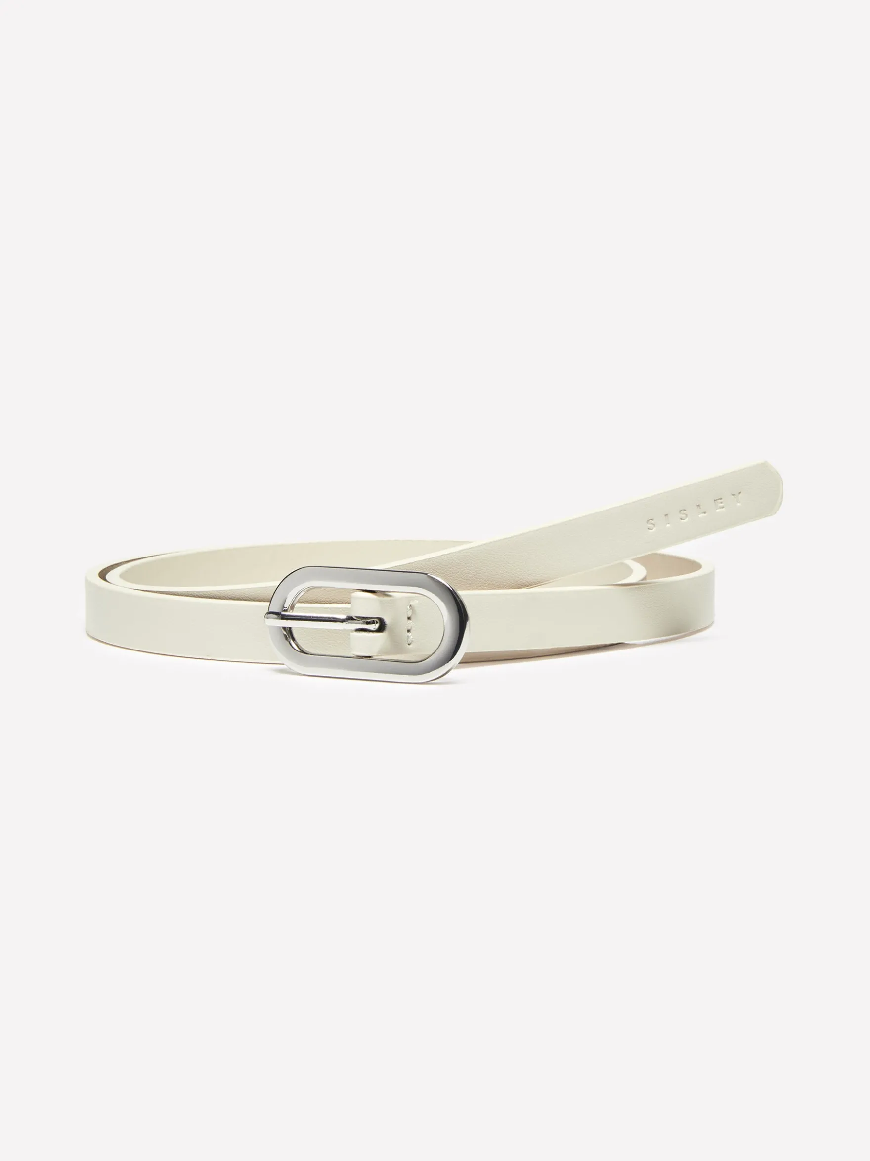 Thin cream white belt