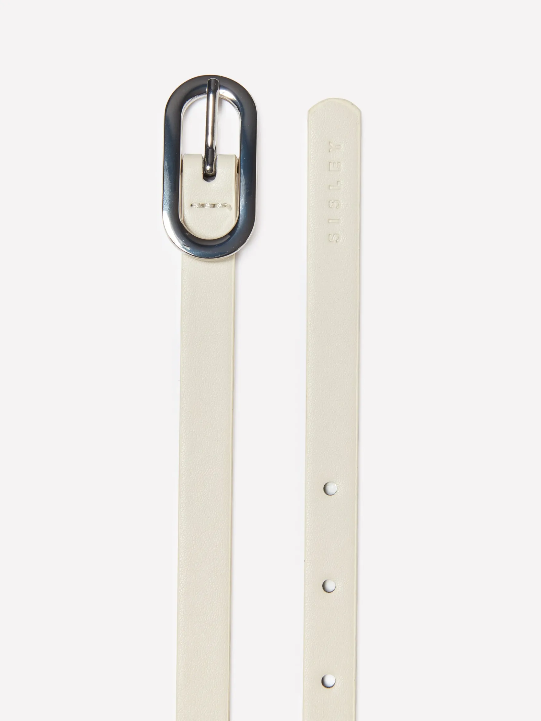 Thin cream white belt