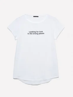 T-shirt bianca con stampa lettering
