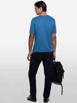 T-shirt blu girocollo 100% cotone bio