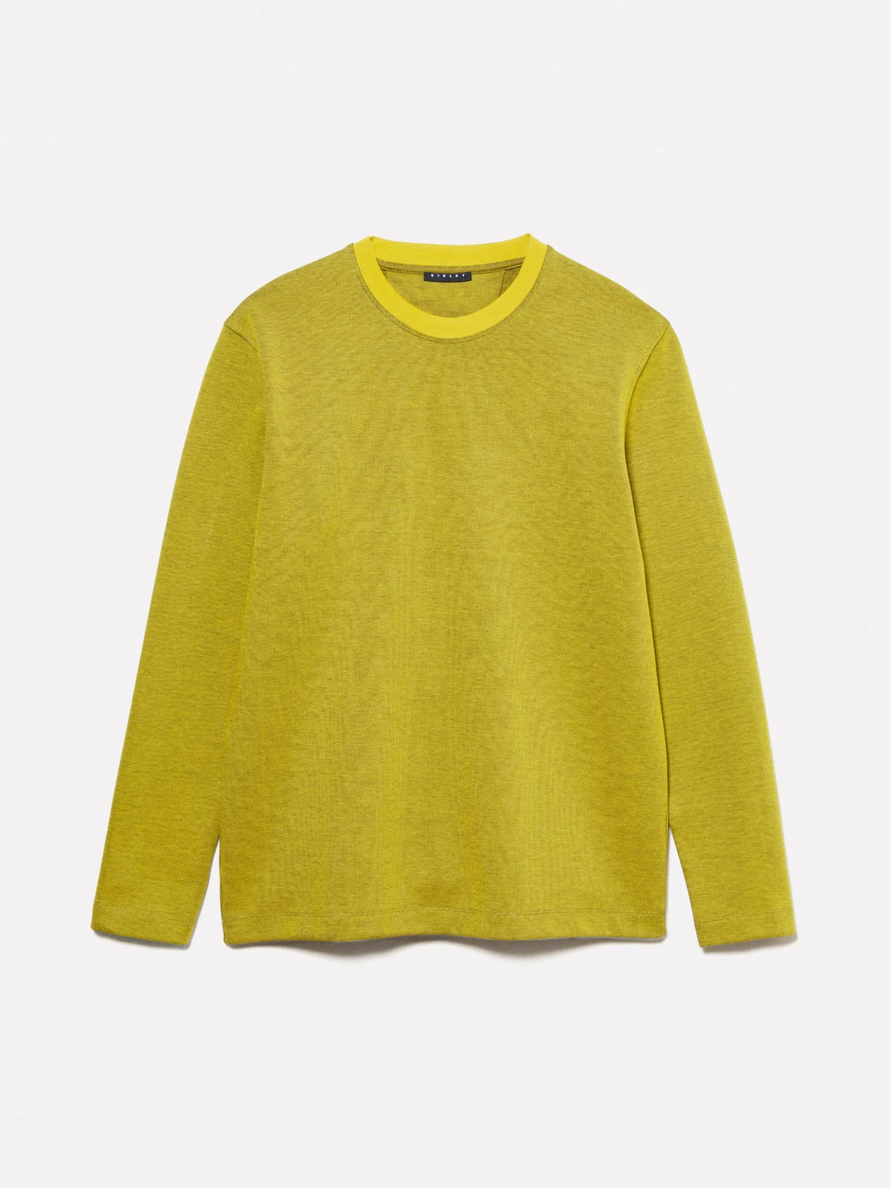 T-shirt gialla a maniche lunghe con patch