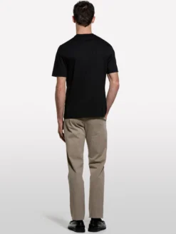 T-shirt nera con stampa lettering 100% cotone