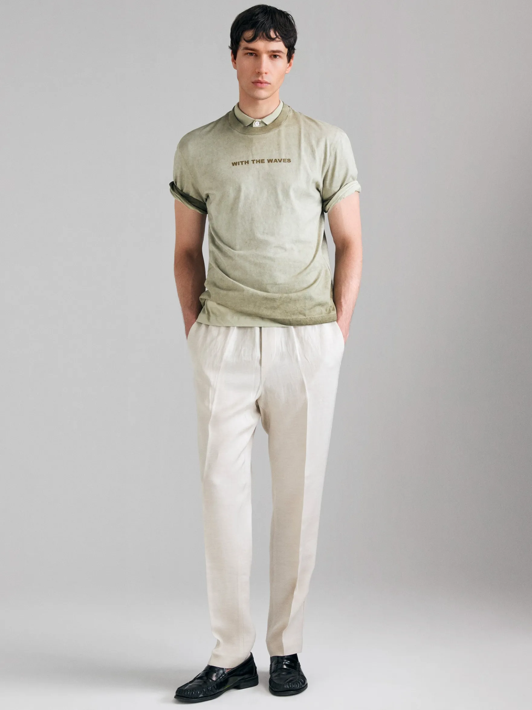 T-shirt sfumata con scritta