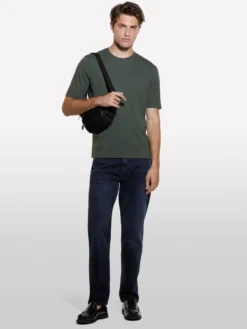 T-shirt verde militare girocollo 100% cotone bio
