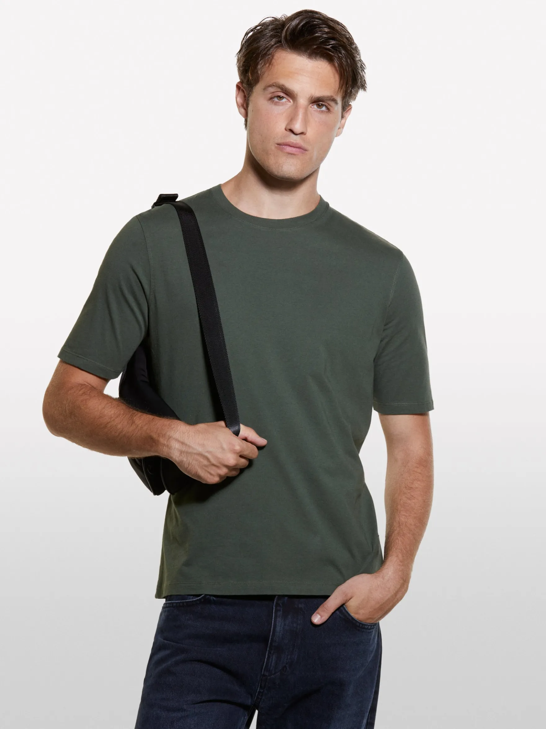 T-shirt verde militare girocollo 100% cotone bio