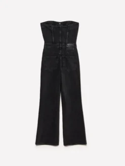 Tuta bustier di jeans nera
