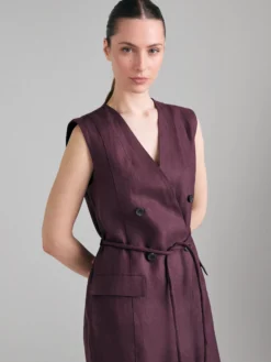 Vestito doppiopetto in lino